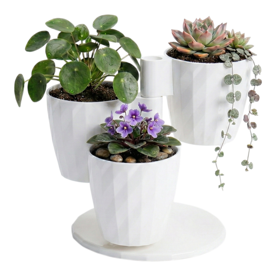 Dönence Saksı 3'Lü Set 1 NO - Kirli Beyaz