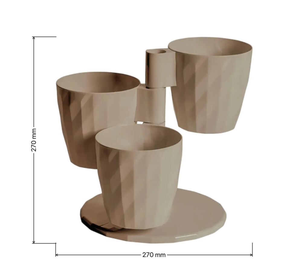 Dönence Saksı 3'lü Set 1 NO - Mocha