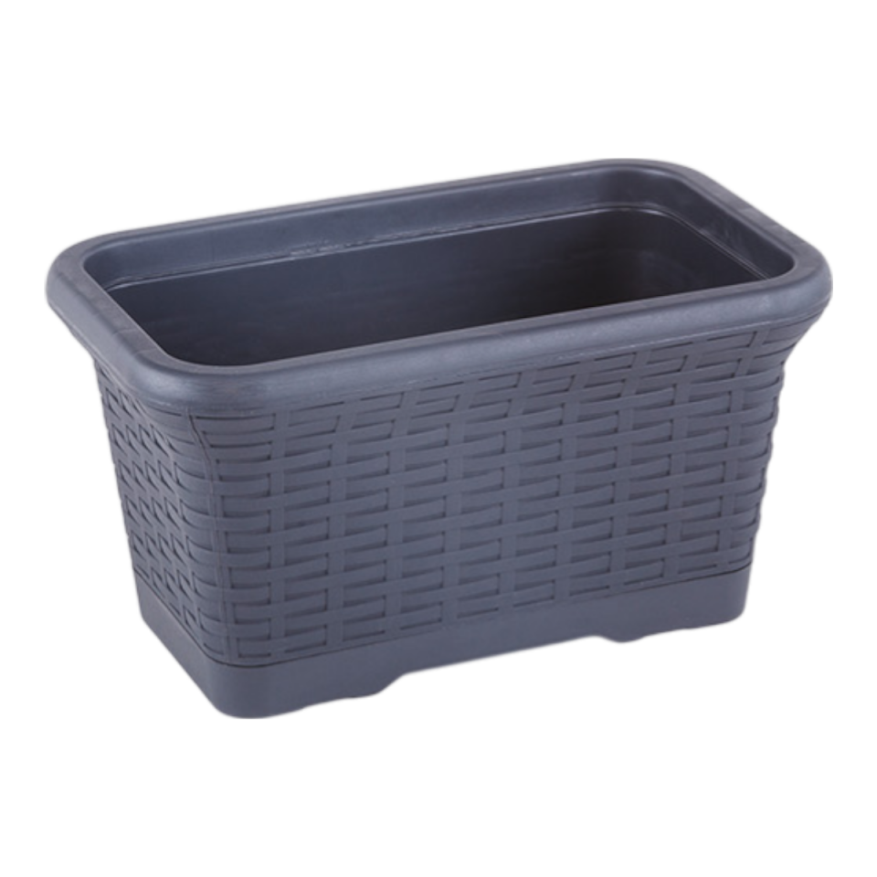 Hasır Balkon Saksı 1 NO - Antrasit