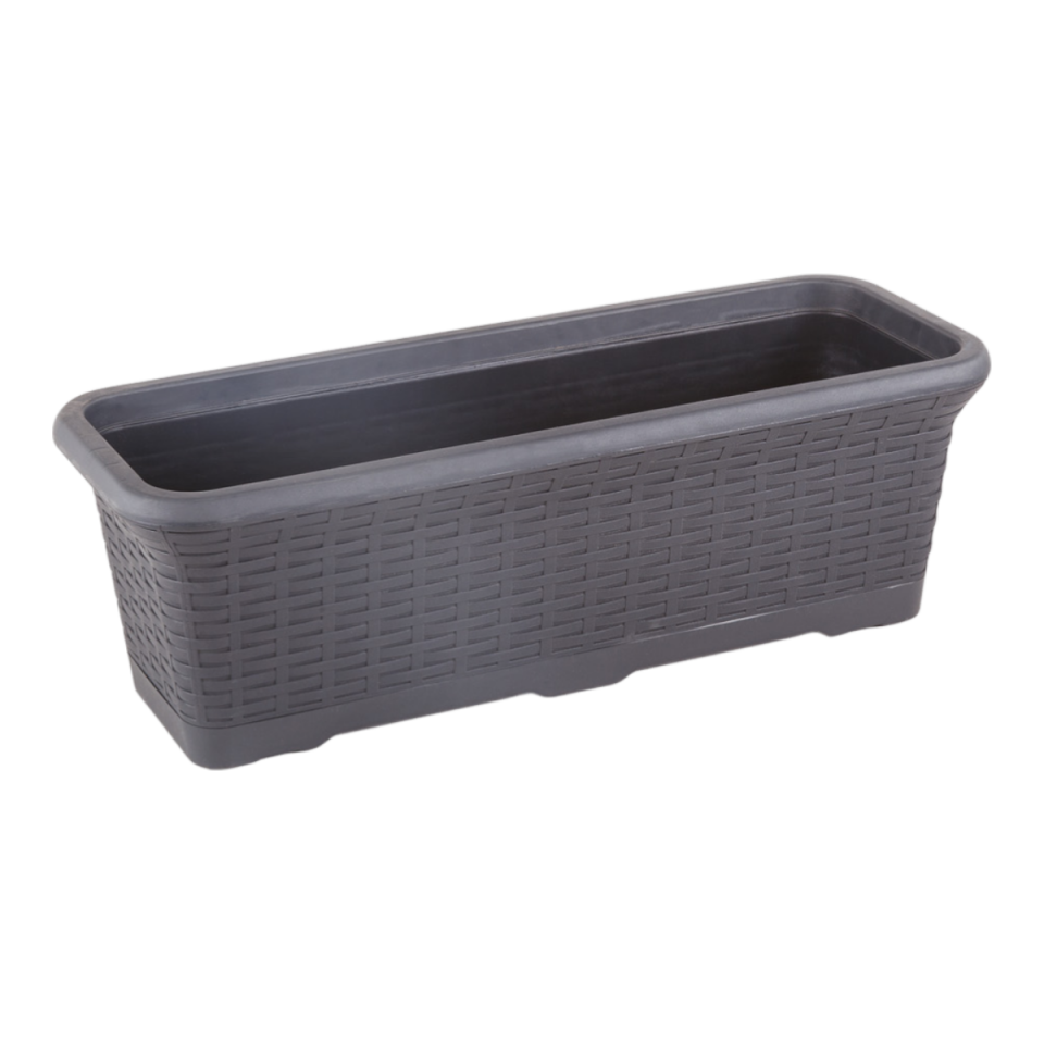 Hasır Balkon Saksı 2 NO - Antrasit