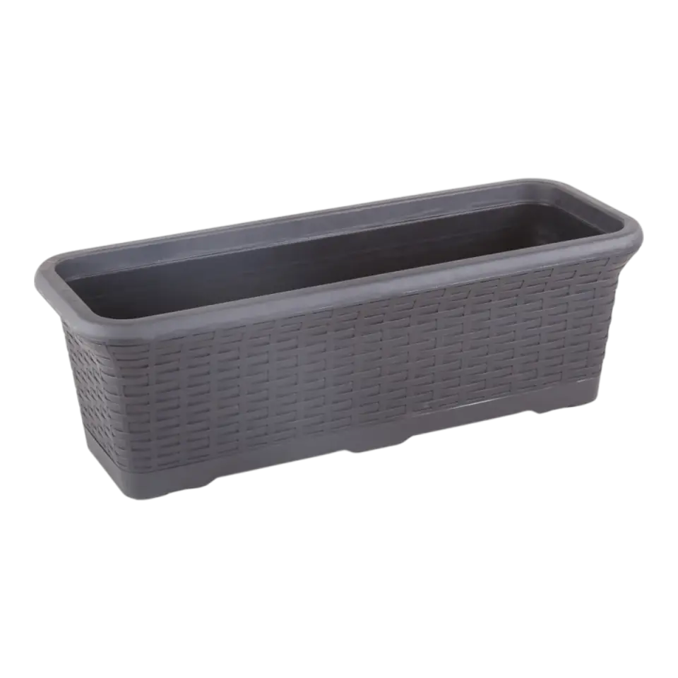 Hasır Balkon Saksı – UV Dayanımlı Plastik Balkon Saksısı | Serinova 2 NO - Antrasit