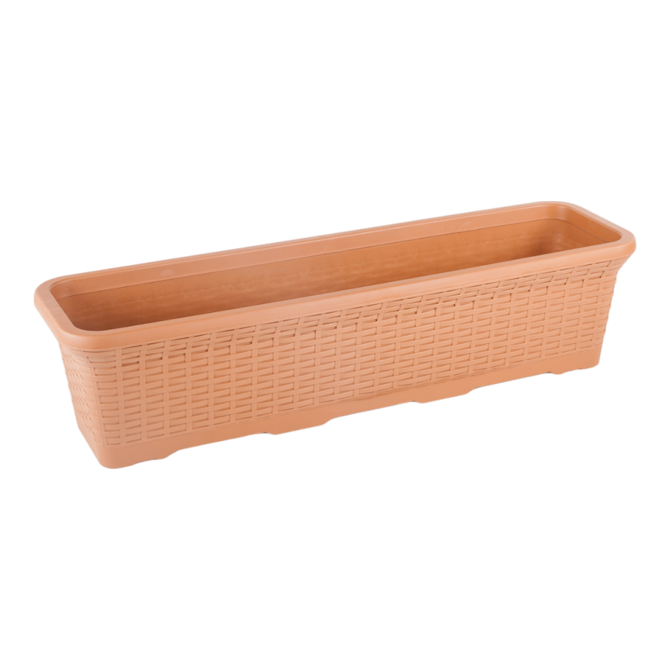 Hasır Balkon Saksı 3 NO - Kiremit