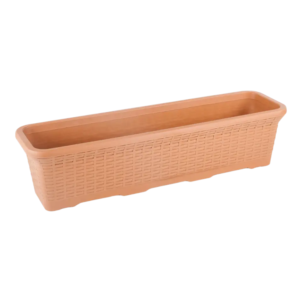 Hasır Balkon Saksı – UV Dayanımlı Plastik Balkon Saksısı | Serinova 3 NO - Kiremit