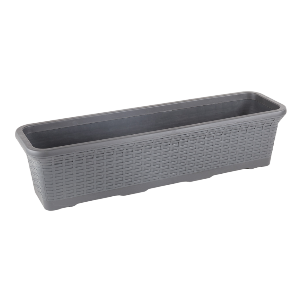 Hasır Balkon Saksı 3 NO - Antrasit