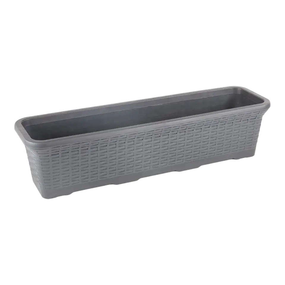 Hasır Balkon Saksı – UV Dayanımlı Plastik Balkon Saksısı | Serinova 3 NO - Antrasit