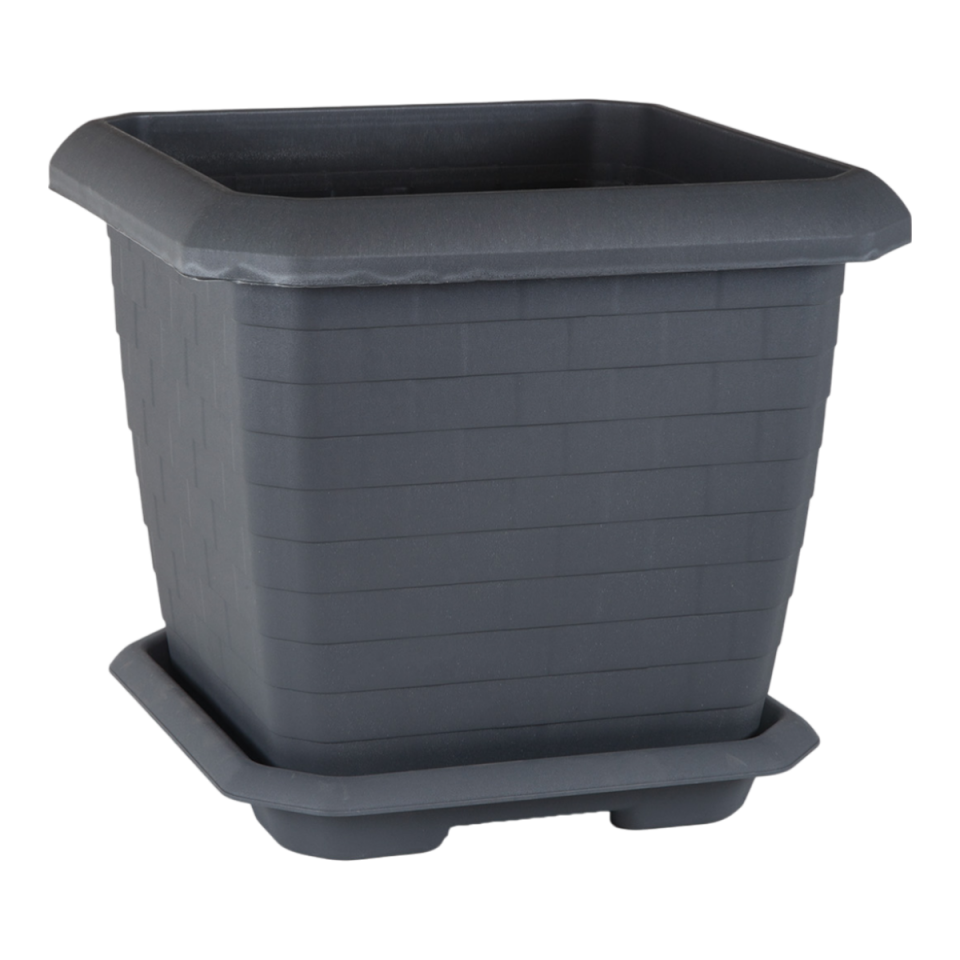 Hisar Kare Saksı 5 NO - Antrasit