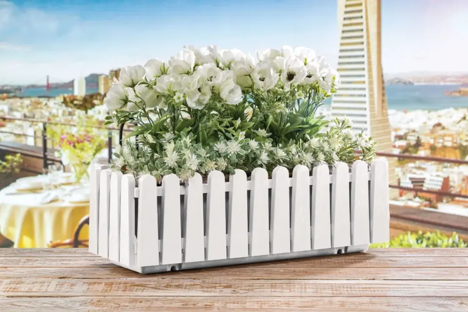 İstanbul Balkon Saksı 2 NO - Beyaz