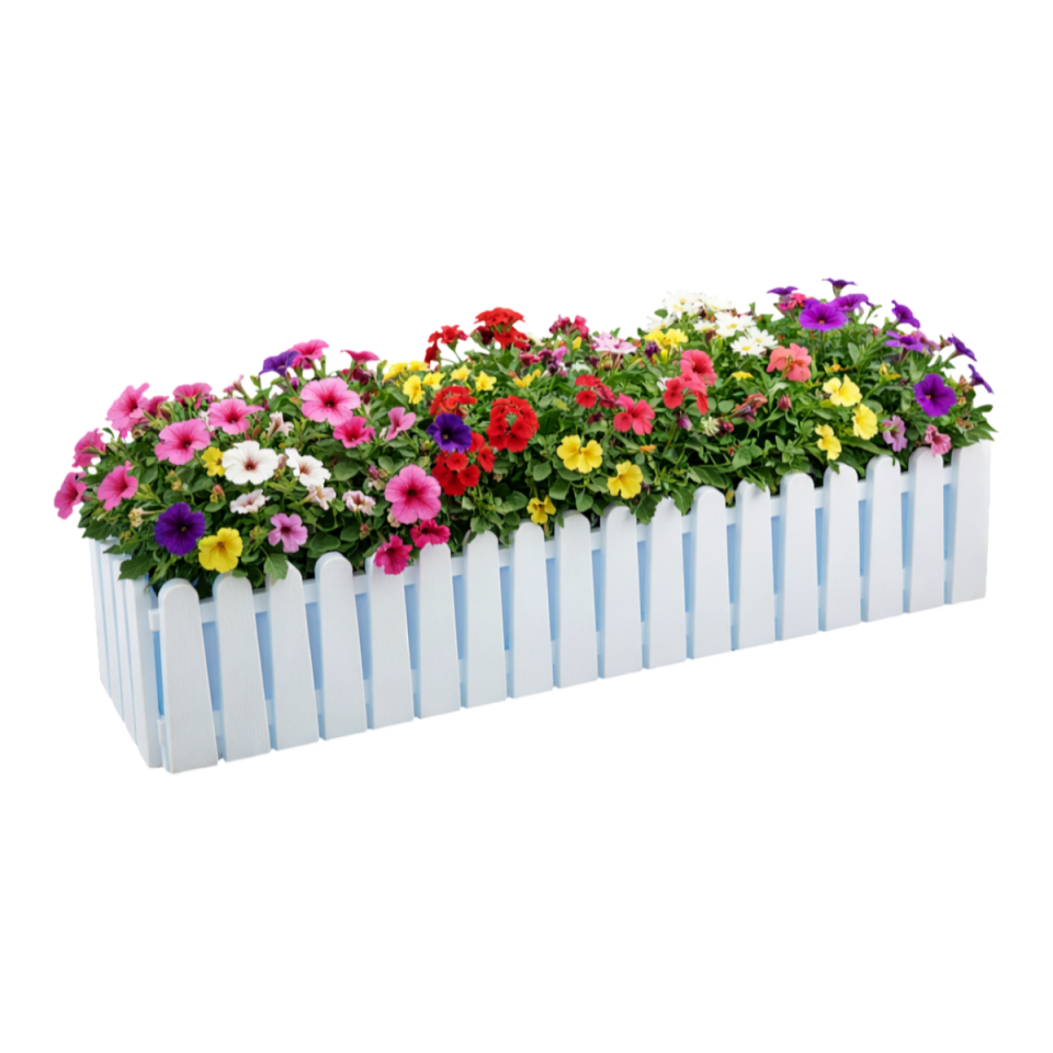 İstanbul Balkon Saksı 3 NO - Beyaz